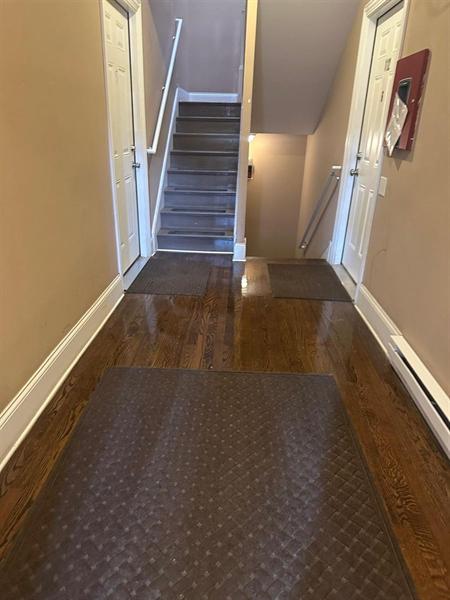 Building entry hallway and stairs cleaned