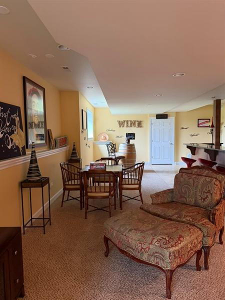 Lower-level lounge cleaned after remodel
