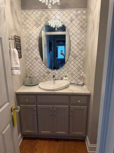 Remodeled powder room cleaned