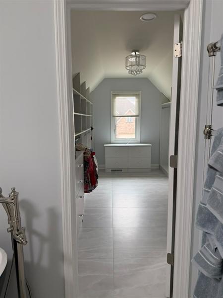 Walk-in closet cleaned after remodel